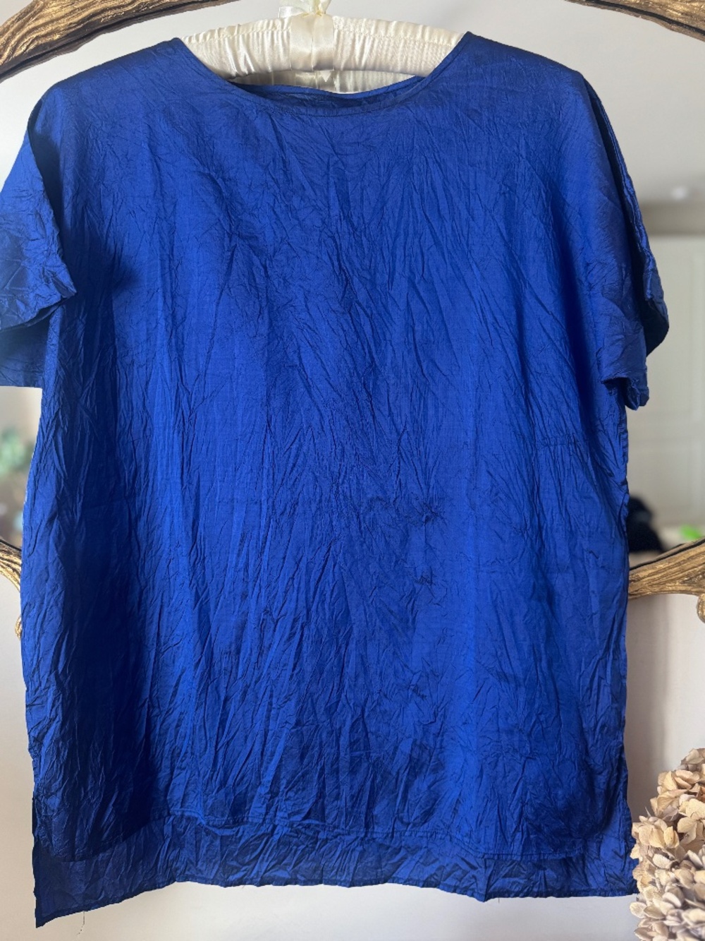 Christian Peau Silk Ocean Blue Top - Medium NWT